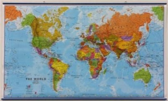 Cover for World political without flags laminated with hanging strips (Map) (2021)