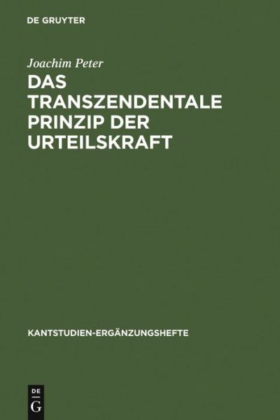 Cover for Peter · Das transzendentale Prinzip der U (Book) [German edition] (1992)