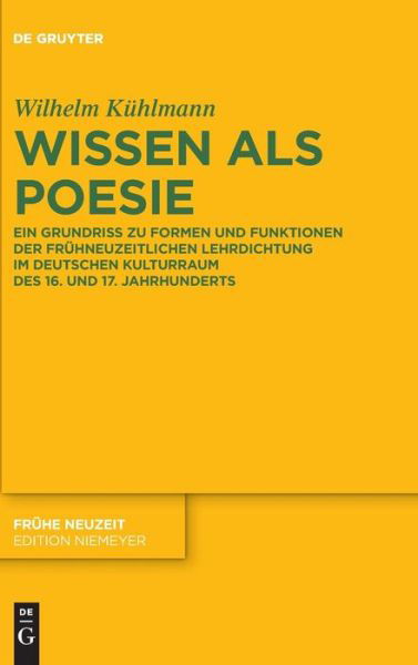 Cover for Kühlmann · Wissen als Poesie (Bog) (2016)