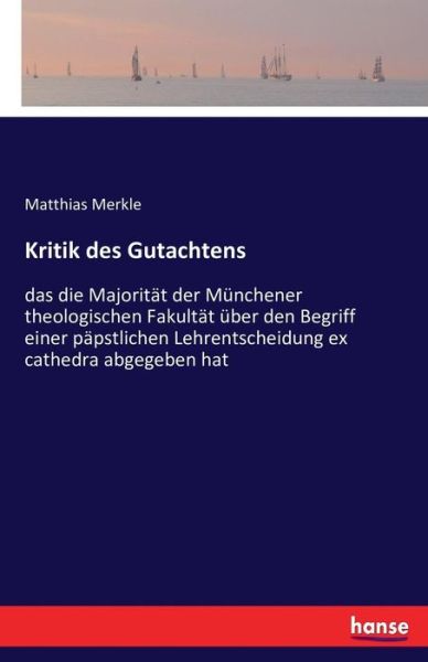 Cover for Merkle · Kritik des Gutachtens (Buch) (2016)