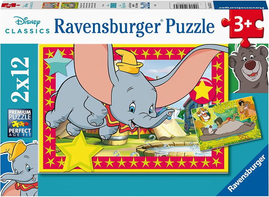 Disney Classics: Dombo en Jungleboek Legpuzzel 2x12st. - Ravensburger - Other - Ravensburger - 4005556055753 - 