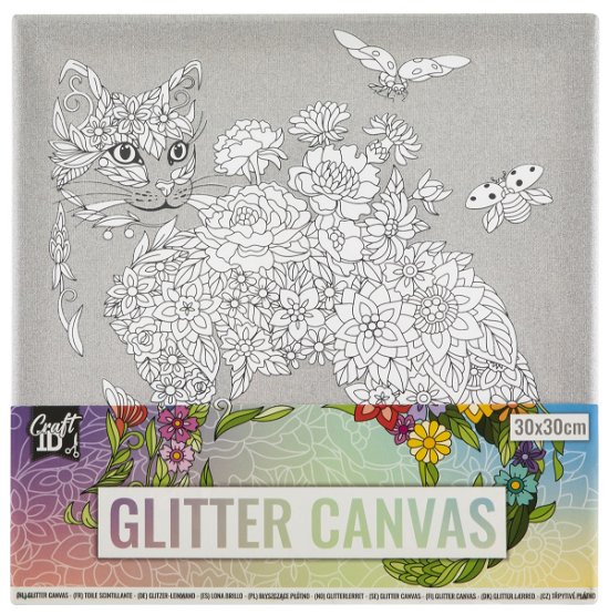 Craft Id - Glitter Canvas With Print 30x30 Cm - Cat - Craft Id - Gadżety -  - 8715427113753 - 