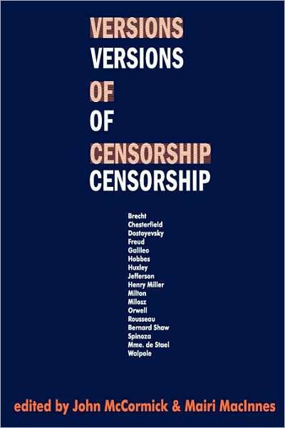 Cover for Mairi MacInnes · Versions of Censorship (Pocketbok) (2006)