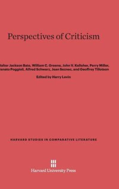 Cover for Walter Jackson Bate · Perspectives of Criticism (Inbunden Bok) (1950)