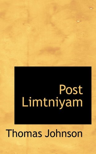 Cover for Thomas Johnson · Post Limtniyam (Paperback Book) (2009)