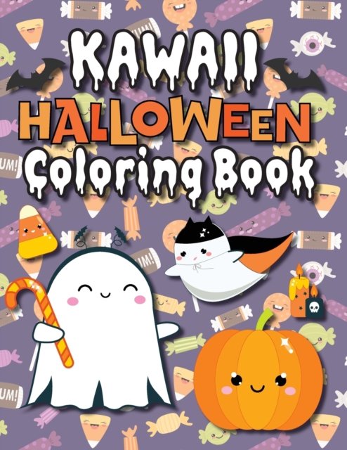 Cover for Engage Books (Activities) · Kawaii Halloween Coloring Book: (Ages 4-8, 6-12, 8-12, 12+) Full-Page Monsters, Spooky Animals, and More! (Halloween Gift for Kids, Grandkids, Adults, Holiday) (Paperback Bog) [Large type / large print edition] (2021)
