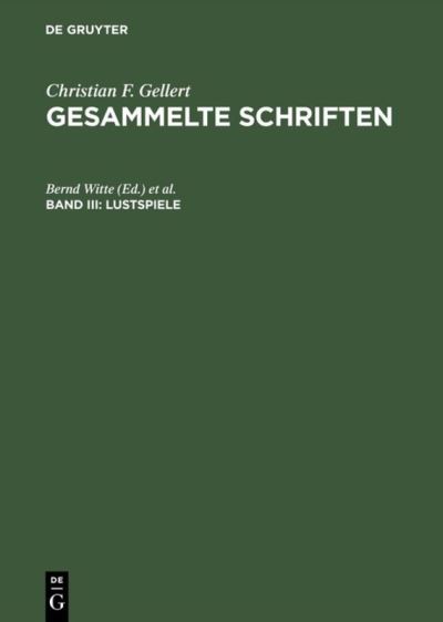 Cover for Gellert · Lustspiele (Book) (1988)