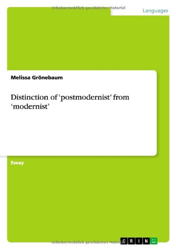 Cover for Melissa Grönebaum · Distinction of 'postmodernist' from 'modernist' (Pocketbok) (2014)