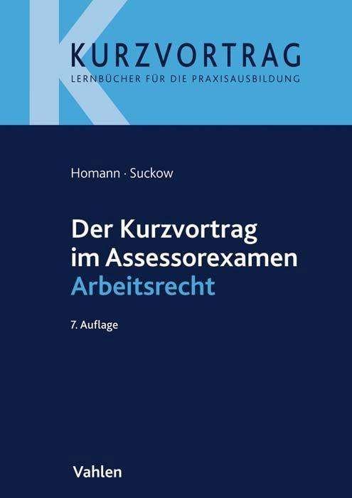 Cover for Homann · Der Kurzvortrag im Assessorexame (Buch)
