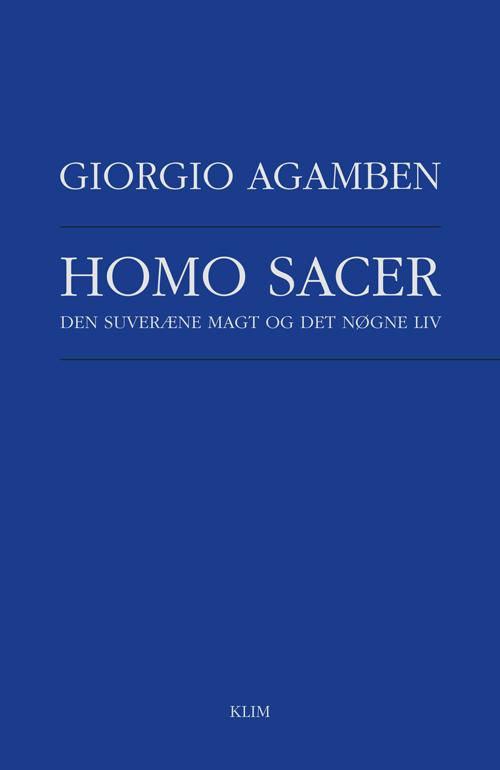 Cover for Giorgio Agamben · Homo Sacer (Hæftet bog) [1. udgave] (2016)