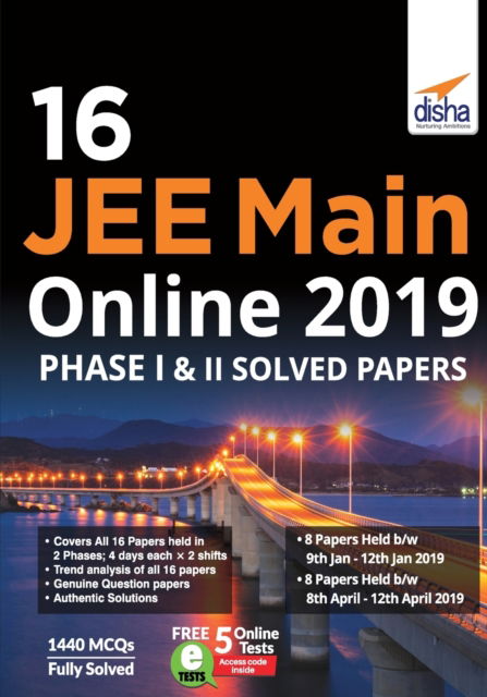 Cover for Disha Experts · 16 Jee Main Online 2019 Phase I &amp; II Solved Papers with Free 5 Online Tests (Paperback Book) (2019)