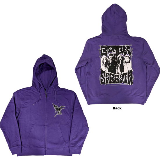 Black Sabbath Unisex Zipped Hoodie: Henry Pocket Logo (Back Print) - Black Sabbath - Merchandise -  - 5056561059754 - 