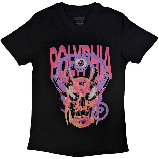 Polyphia Unisex T-Shirt: Skull Circle P (Black) - Polyphia - Gadżety -  - 5056737225754 - 19 stycznia 2024