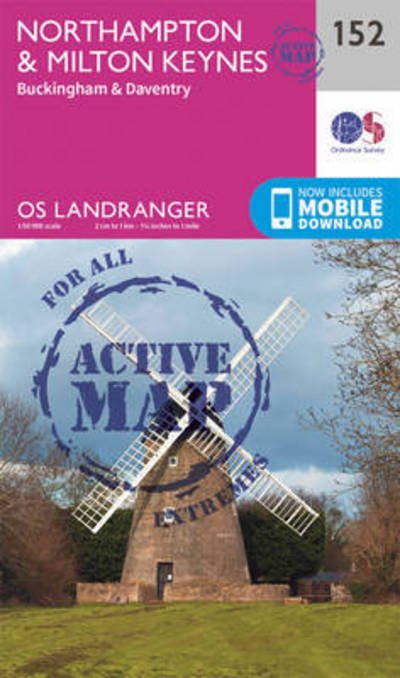 Cover for Ordnance Survey · Northampton, Milton Keynes,Buckingham &amp; Daventry - OS Landranger Active Map (Kort) [February 2016 edition] (2016)