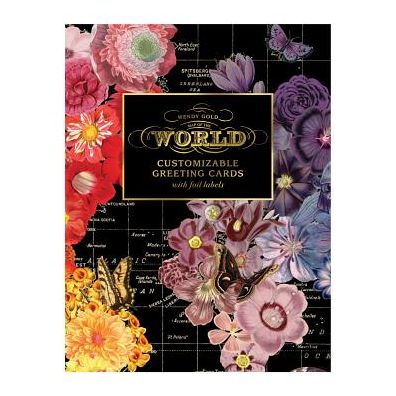 Wendy Gold Map of the World DIY Greeting Card Folio - Galison - Kirjat - Galison - 9780735357754 - maanantai 11. helmikuuta 2019