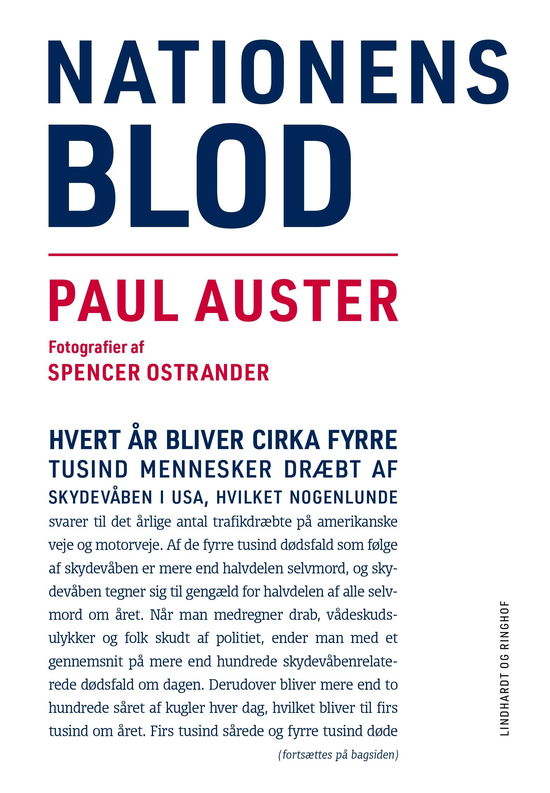 Cover for Paul Auster · Nationens blod (Bound Book) [1º edição] (2023)