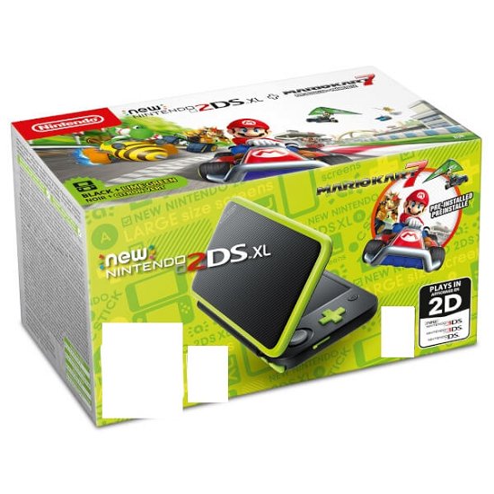 NEW Nintendo 2DS XL Console - Black & Lime Green with MK7 Pre-installed - Nintendo - Jeux -  - 0045496504755 - 