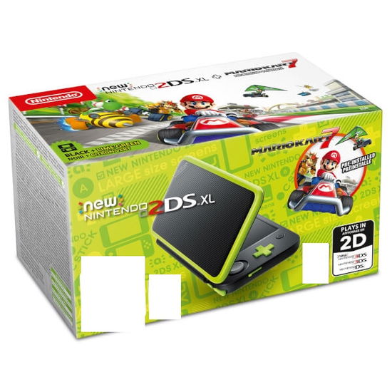 NEW Nintendo 2DS XL Console - Black & Lime Green with MK7 Pre-installed - Nintendo - Peli -  - 0045496504755 - 