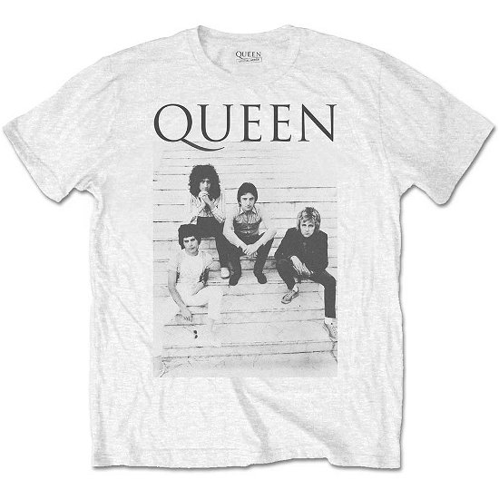 Cover for Queen · Queen Unisex T-Shirt: Stairs (T-shirt) [size S] [White - Unisex edition]