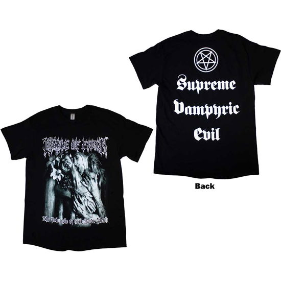 Cradle Of Filth Unisex T-Shirt: Supreme Vampiric Evil (Back Print) - Cradle Of Filth - Merchandise -  - 5056187746755 - 