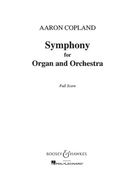 Cover for Aaron Copland · Symphony for Organ and Orchestra Full Score (Bok) (2004)