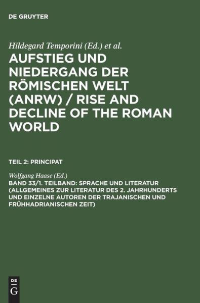 Cover for Hildegard Temporini · Aufstieg u.Nieder.röm.Welt.Abt.2/33/1 (Book) (1989)