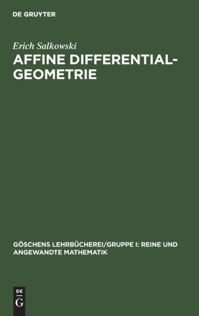 Cover for Erich Salkowski · Affine Differentialgeometrie (Book) (1934)