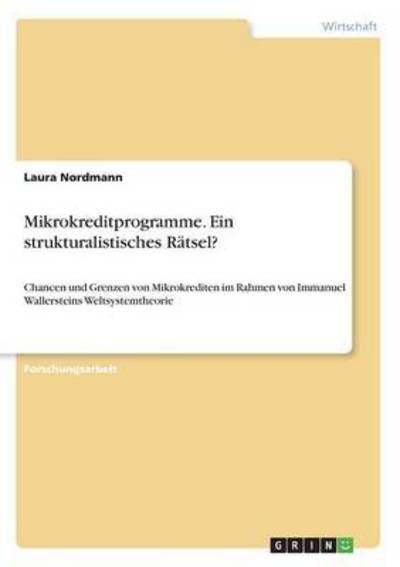 Cover for Nordmann · Mikrokreditprogramme. Ein stru (Buch) (2016)