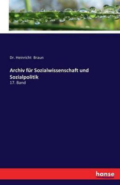 Cover for Braun · Archiv für Sozialwissenschaft und (Bog) (2016)