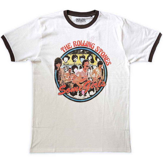 Cover for The Rolling Stones · The Rolling Stones Unisex Ringer T-Shirt: Some Girls Circle (White) (CLOTHES) [size S] (2023)