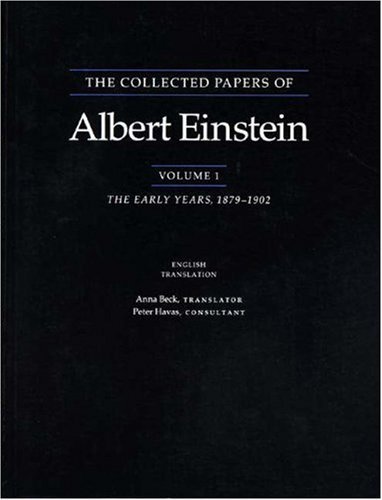 Cover for Albert Einstein · The Collected Papers of Albert Einstein, Volume 1 (English): The Early Years, 1879-1902. (English translation supplement) - Collected Papers of Albert Einstein (Paperback Bog) [1st Pb edition] (1987)