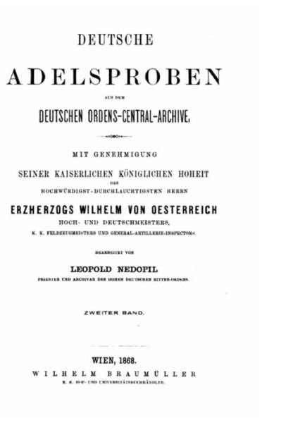 Cover for Erzherzogs Whilhelm Von Oesterreich · Deutsche Adelsproben (Taschenbuch) (2015)