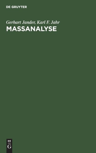 Cover for Gerhart Jander · Massanalyse (Taschenbuch) (1989)