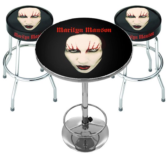 Marilyn Manson Red Lips Bar Set (Table & 2 X Bar Stools) - Marilyn Manson - Mercancía - ROCK SAX - 5060937964757 - 28 de junio de 2024