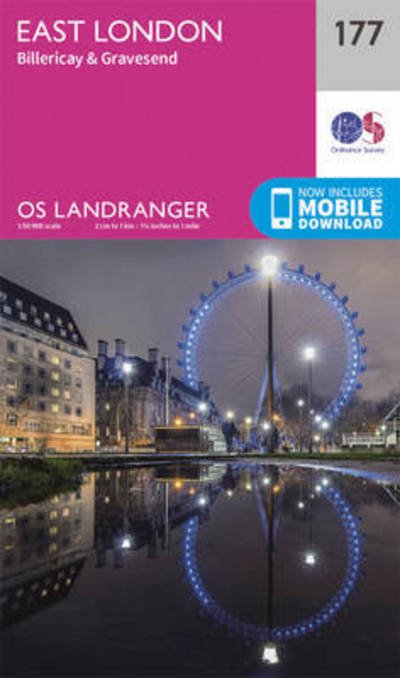 Cover for Ordnance Survey · East London, Billericay &amp; Gravesend - OS Landranger Map (Kartor) [February 2016 edition] (2016)