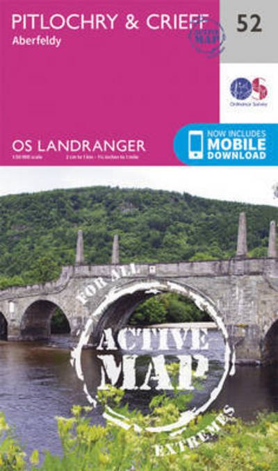 Cover for Ordnance Survey · Pitlochry &amp; Crieff - OS Landranger Active Map (Landkart) [February 2016 edition] (2016)