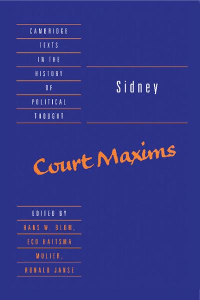 Cover for Algernon Sidney · Sidney: Court Maxims - Cambridge Texts in the History of Political Thought (Innbunden bok) (1996)