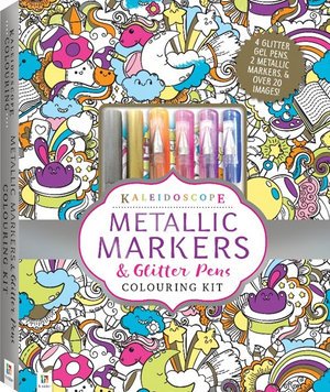 Cover for Hinkler Pty Ltd · Kaleidoscope: Metallic Markers &amp; Glitter Pens Colouring Kit - Kaleidoscope (Book) (2018)