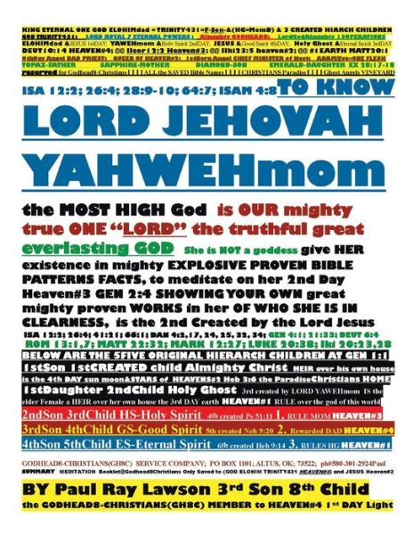 Paul Ray Lawson · To Know Lord Jehovah Yahwehmom (Paperback Book) (2014)