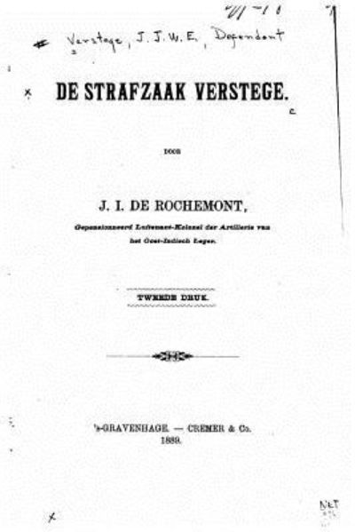 Cover for J. I. de Rochemont · De strafzaak Verstege (Pocketbok) (2016)