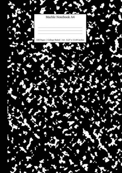 Young Dreamers Press · Marble Notebook A4: Black Marble College Ruled Journal (Pocketbok) (2019)