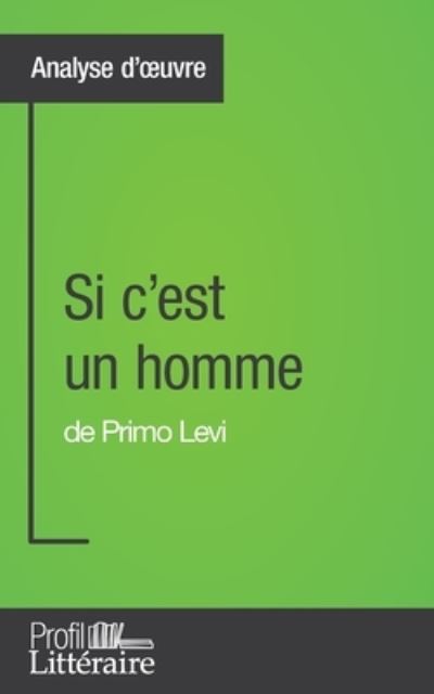 Cover for Camille Fraipont · Si c'est un homme de Primo Levi (Analyse approfondie) (Paperback Book) (2015)