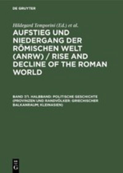 Cover for Hildegard Temporini · Aufstieg u.Nieder.röm.Welt.Abt.2/07/1 (Book) (1979)