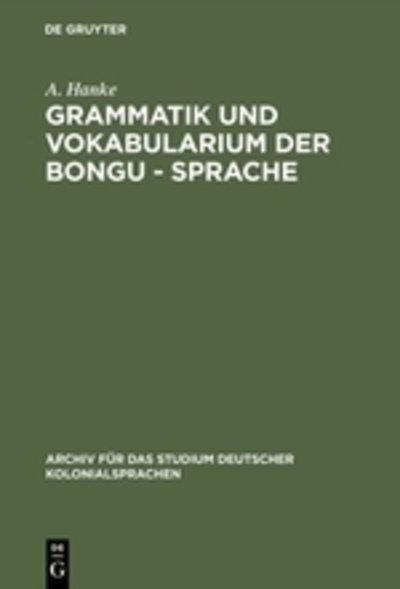 Cover for Hanke · Grammatik und Vokabularium der Bo (Book) (2009)