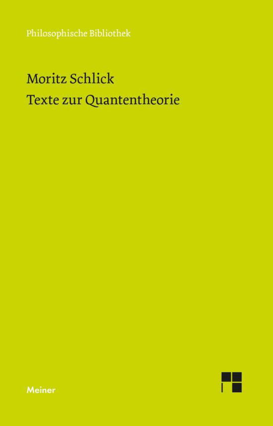Cover for Schlick · Texte zur Quantentheorie (Book)