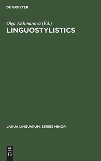 Cover for O. S. Akhmanova · Linguostylistics (Book) (1976)