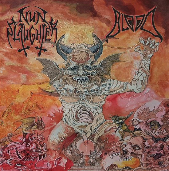 Cover for Nunslaughter / Blood · Split (LP) (2023)