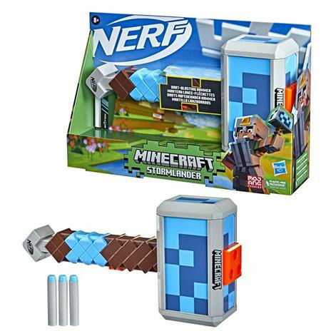 Nerf Minecraft Stormlander Dartblasting Hammer Fires 3 Darts Includes 3 Nerf Eli - Nerf - Mercancía - Hasbro - 5010993948758 - 