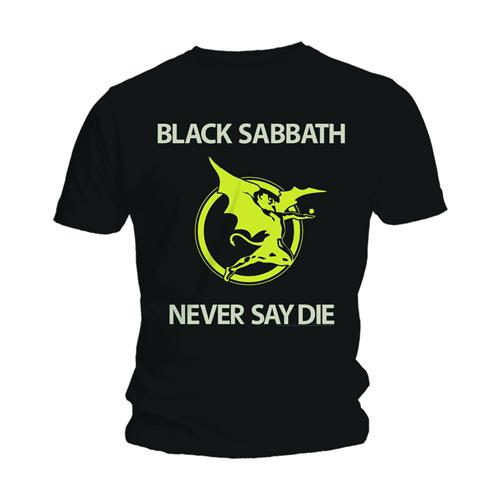 Black Sabbath Unisex T-Shirt: Never Say Die - Black Sabbath - Fanituote - ROFF - 5023209634758 - tiistai 13. tammikuuta 2015