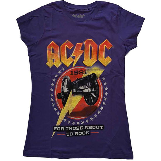 Cover for AC/DC · AC/DC Ladies T-Shirt: For Those About To Rock '81 (T-shirt) [size XS] [Purple - Ladies edition]